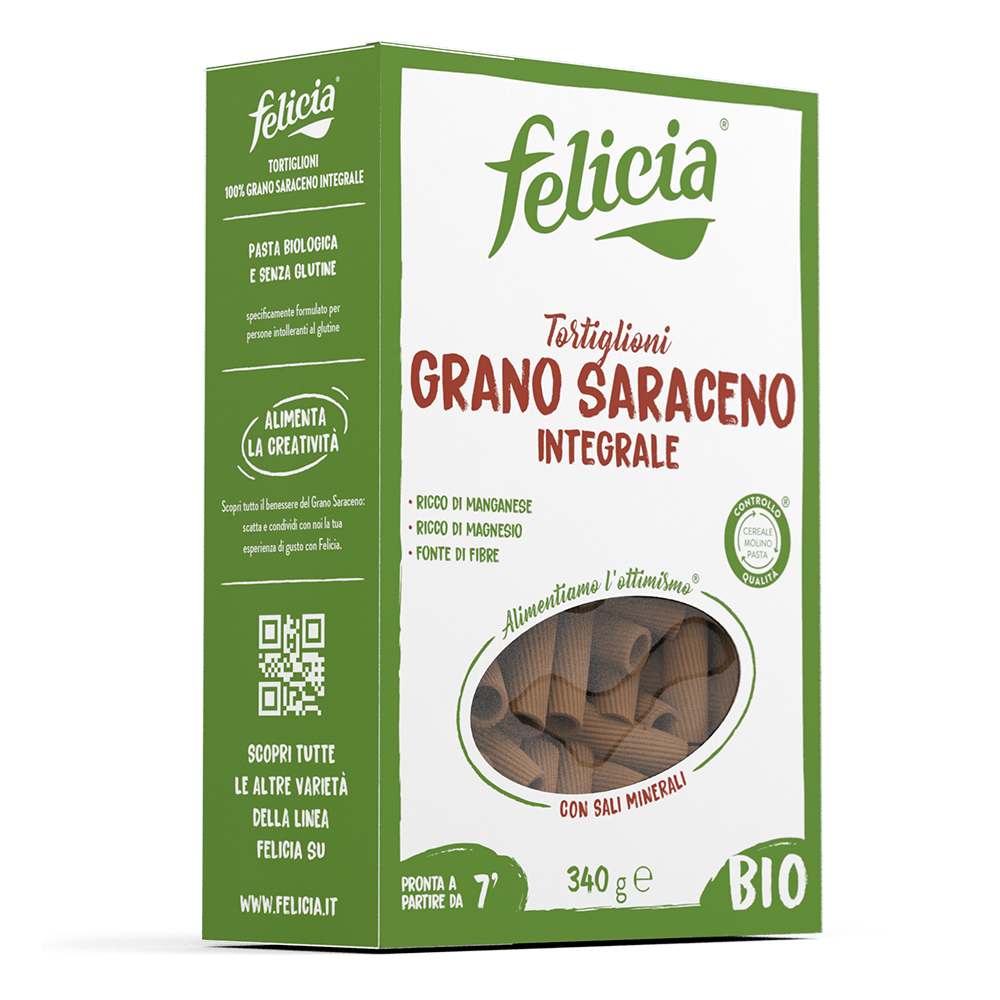 Felicia - Tortiglioni di grano saraceno integrale 340gr